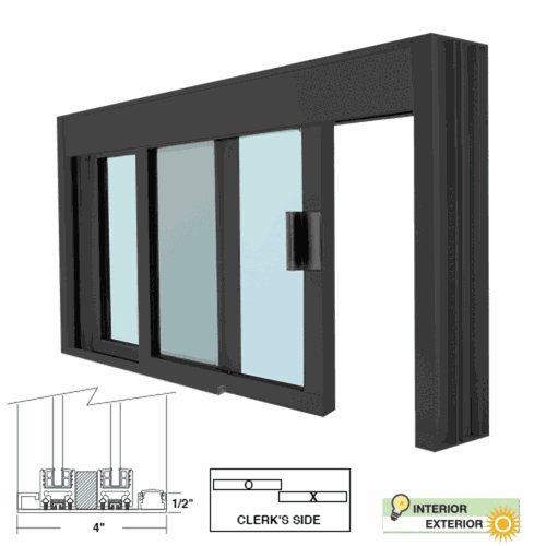CRL DW48360XGDU Duranodic Bronze Anodized Manual DW Deluxe Service Window with Half-Track