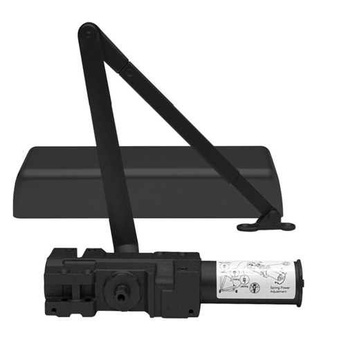 CRL PR90BLK Black Adjustable Cast Iron Door Closer, Size 1-6, Surface Mount