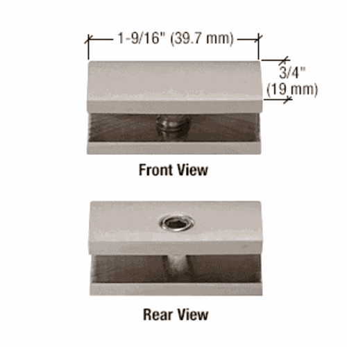 CRL NDC6BN Brushed Nickel No-Drill Fixed Panel Glass Clamp