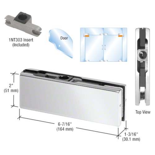 CRL PH20APS Polished Stainless Steel Door Patch Fitting with 1NT303 Insert