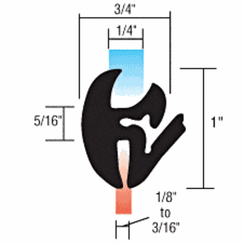 CRL 10248 Universal Self-Sealing Weatherstrip for 1/4