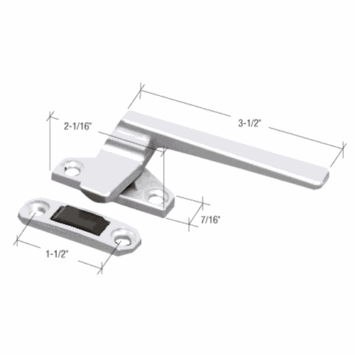 CRL H3597 Aluminum Right-Hand Casement Window Lock Handle, 1-1/2