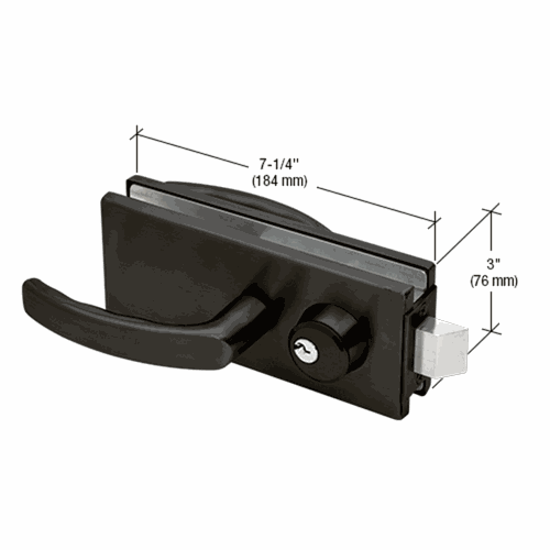 CRL AMR900DU Black Bronze Anodized Glass Latch with Lock and Thumbturn Handles