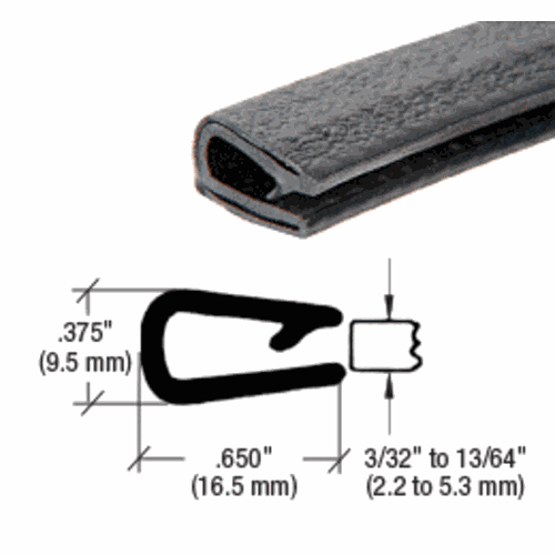 CRL 75339C Black 100' QuickEdge Long Leg Trim with Single Lip