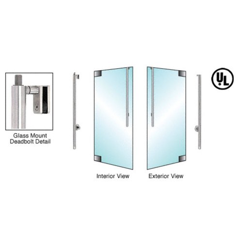 CRL DB170JS3G1BS Blumcraft Brushed Stainless Right Hand Reverse Glass Mount Deadbolt Handle