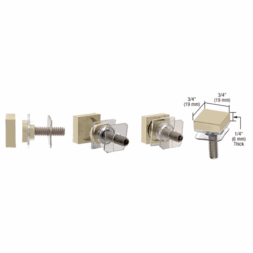CRL SQSKBBRZ Brushed Bronze Square Washer/Stud Replacement Set