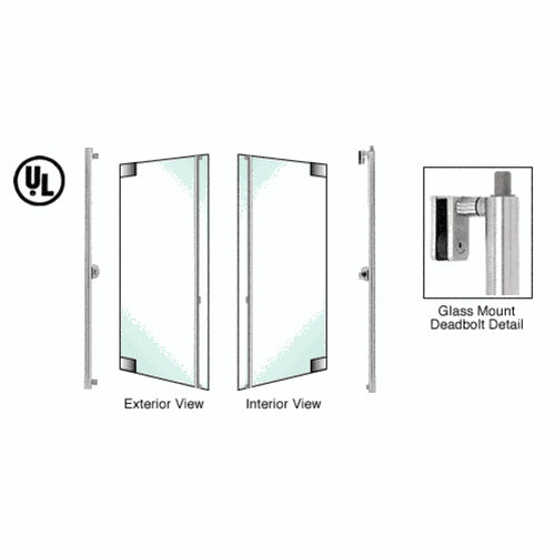 CRL DB130F2G1BS Blumcraft Brushed Stainless Left Hand Double Acting Glass Mount Deadbolt Handle