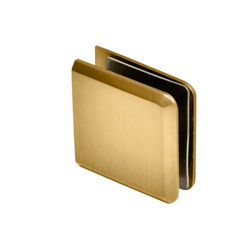 CRL BCU4SB Satin Brass Heavy-Duty Beveled Glass Wall Mount Clamp