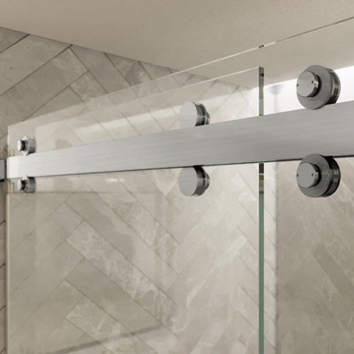 CRL CAM73BS Brushed Stainless Steel 180 Cambridge Two-Door Bypass Shower Door System