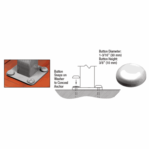 CRL BTN1DS Dark Silver Bolt Cover Buttons