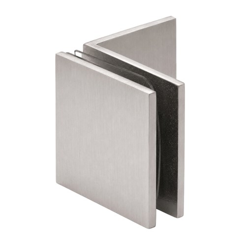 CRL SGC039BN Brushed Nickel Fixed Panel Square Clamp with Large Leg