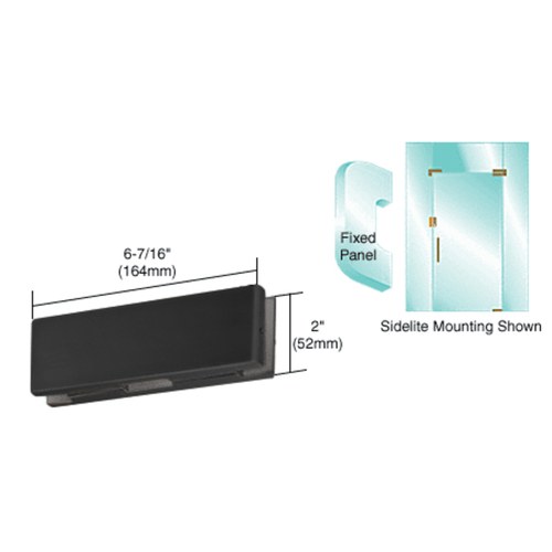 CRL EUR206MBL Matte Black EUR Series Sidelite/Glass Door Keeper