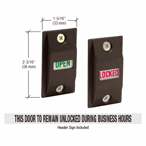 CRL DL2177DU Bronze Lock Indicator Set - Slide Down 