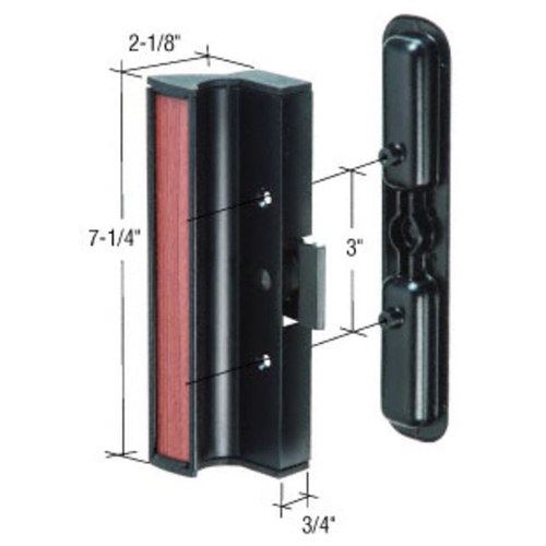 CRL C1201 Black Clamp Surface Mount Handle for 950 Series Dual Glazed Doors