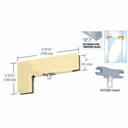 CRL PH40SB Satin Brass Sidelite Transom Patch with 1NT300 Insert