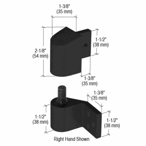 CRL DH02233R Black 3/4