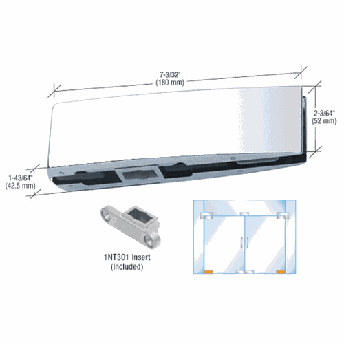 CRL CPF10CPS Polished Stainless Curved Bottom Door Patch with 1NT301 Insert