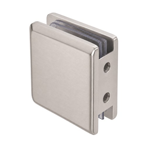 CRL BGCU1BN Brushed Nickel Beveled Notch-in-Glass Fixed Panel U-Clamp