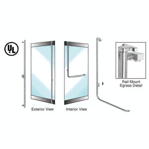 CRL 5E100F4RKBS Blumcraft Brushed Stainless Left Hand Keyed Access Egress Control Handle