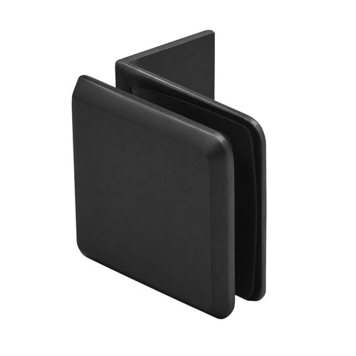 CRL BGC037MBL Matte Black Fixed Panel Beveled Clamp with Small Leg