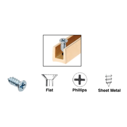 CRL AV1479 Zinc-Plated No.6 Flat Head Phillips Tapping Screws - 100/Box