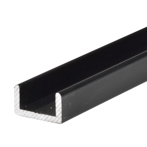 CRL SDCR12MBL Matte Black Frameless Shower Door U-Channel for 1/2