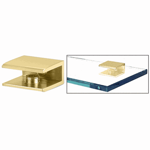 CRL FA10SB Satin Brass Square Shower Shelf Clamp