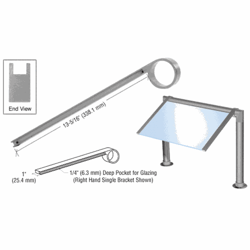 CRL SA41BN Brushed Nickel Right-Hand Sneeze Guard Bracket for 2