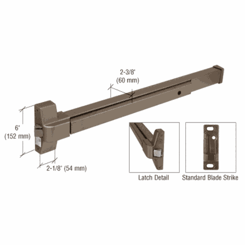 CRL DL950DU Dark Bronze Rim Panic Exit Device with Touch Bar