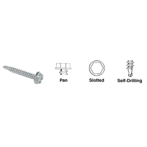 CRL 20082402 Hex Washer Head Self-Drilling Screws 8-18 x 3/4