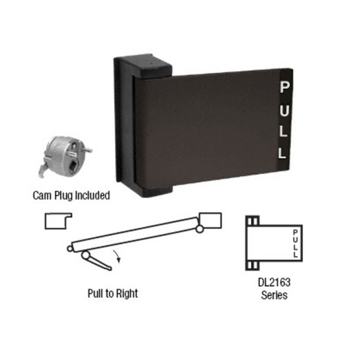 CRL DL2163DU Dark Bronze Universal Push-Pull Paddle Handle - Right Pull