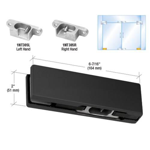 CRL PH10ELMBL Matte Black LH North American Bottom Door Patch Fitting