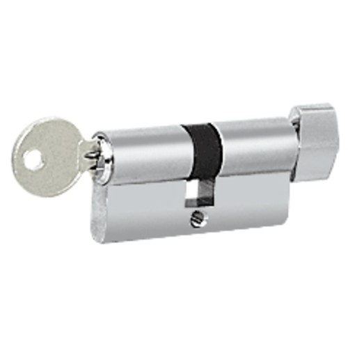 CRL EC3PS Polished Stainless Steel Keyed Cylinder Lock with Thumbturn