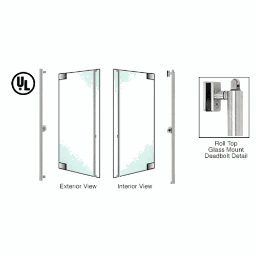 CRL DBR130F4G1PS Blumcraft Polished Stainless Left Hand Reverse Glass Mount Deadbolt Handle