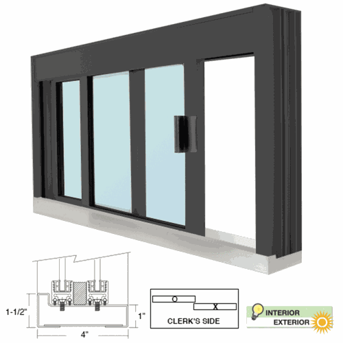 CRL DW4836S0XGDU DW Deluxe Service Window with S.S. Step-Sill - Standard Size