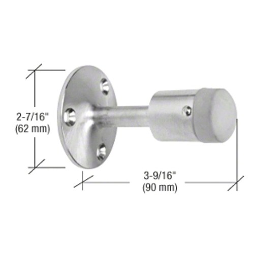 CRL DL2532A Satin Chrome Heavy-Duty Wall-Mounted Door Stop