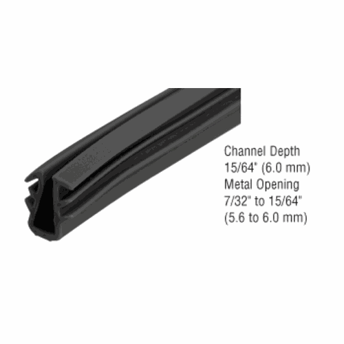 CRL GC724BLM Black Glazing Vinyl Channel 15/64
