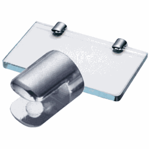 CRL 1020CHR Chrome No-Drill Round Shelf Clamp for 3/8