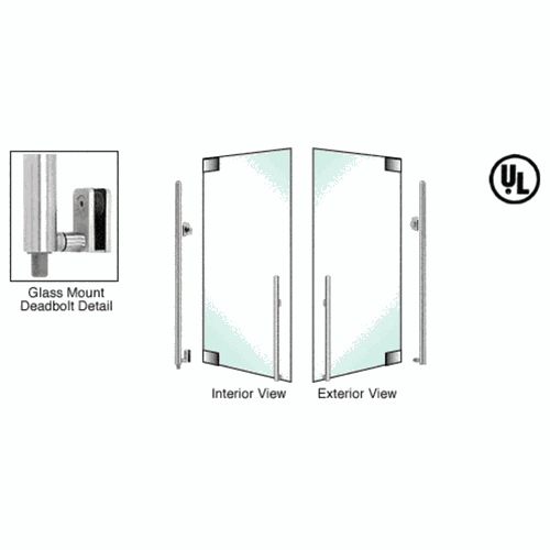 CRL DB140KS3G1PS Blumcraft Polished Stainless Right Hand Reverse Glass Mount Deadbolt Handle