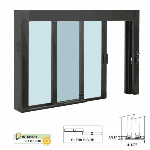 CRL SCDW48360XGDU Deluxe Self-Closing Service Window with Half-Track Glazing