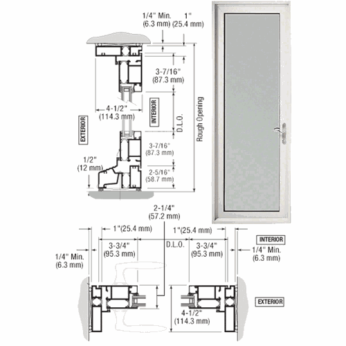 CRL TD91552L1 U.S. Aluminum White KYNAR 900 Terrace Door, Left Swing Hinged