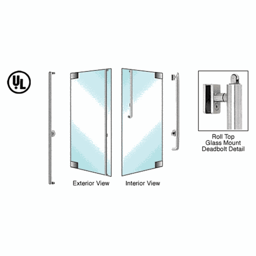 CRL DBR170F4G1BS Blumcraft Brushed Stainless Left Hand Reverse Roll Top Glass Mount Deadbolt