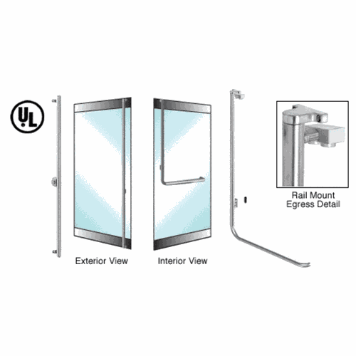 CRL EG100F4RKBS Blumcraft Brushed Stainless Left Hand Keyed Access Egress Control Handle