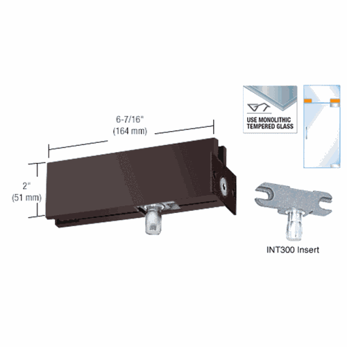 CRL PH34DU Dark Bronze Wall-Mounted Transom Patch with 1NT300 Insert