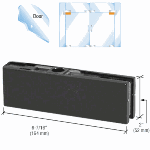 CRL PH21AMBL Matte Black European Top Door Patch Fitting with 1NT303 Insert