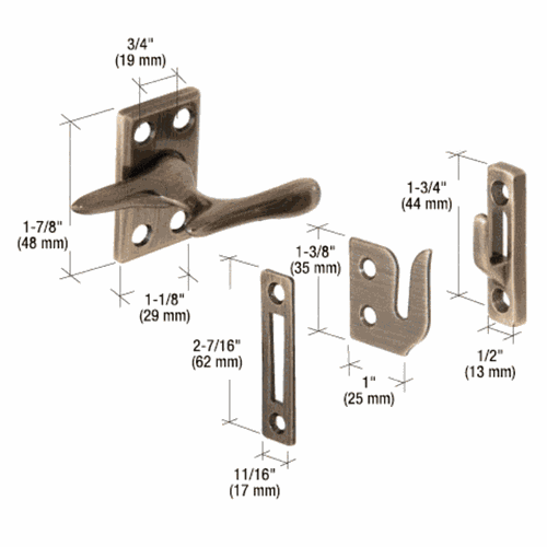 CRL H3683 Antique Brass Casement Sash Lock