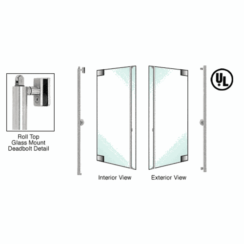 CRL DBR130F3AKBS Blumcraft Brushed Stainless Right Hand Reverse Roll Top Glass Mount Deadbolt