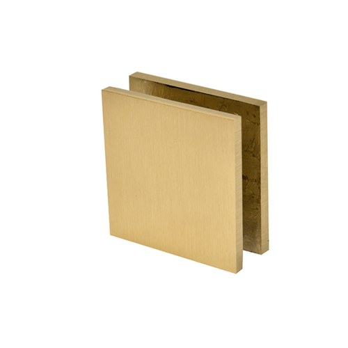 CRL SCU4SB Satin Brass Square Hole-in-Glass Fixed Panel U-Clamp