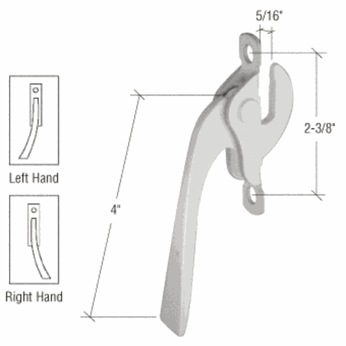 CRL H3541 Aluminum Left-Hand Casement Window Lock with 2-3/8