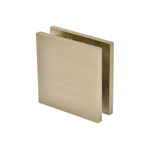 CRL SGCU1BBRZ Brushed Bronze Square Notch-in-Glass Fixed Panel U-Clamp